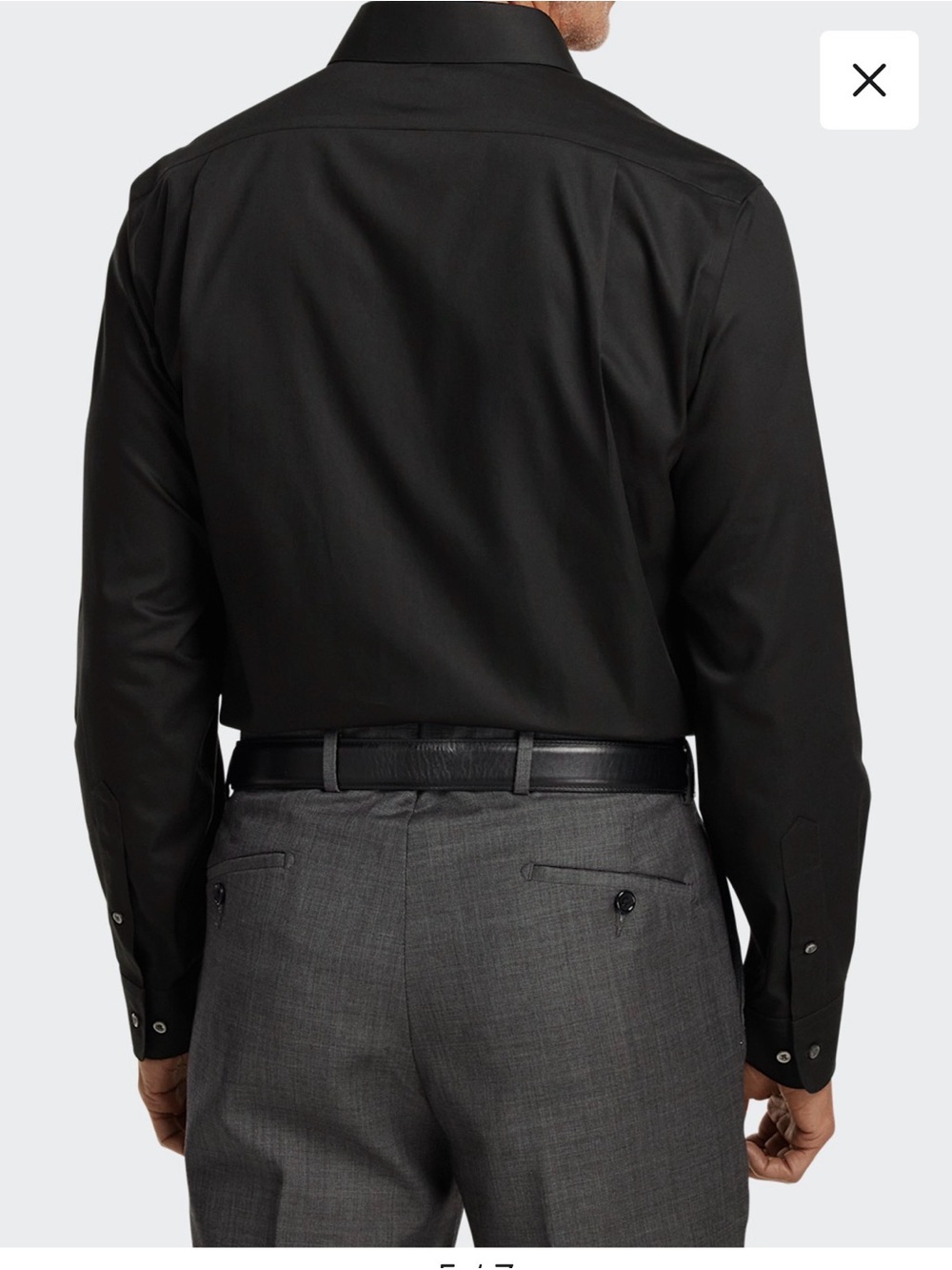 Paul Fredrick brand new Black Non-Iron Two-Ply Cotton Dress Shirt - Picture 7 of 7